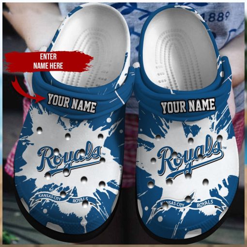 Personalized Kansas City Royals Baseball Team Crocs Clog Custom Name Shoes