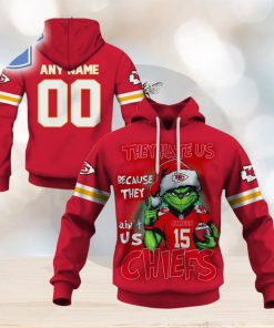 Personalized Kc Chiefs Grinch They Hate Us Because They Aint Us Chiefs Hoodie 3D