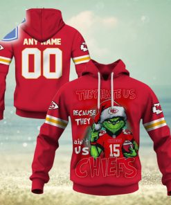 Personalized Kc Chiefs Grinch They Hate Us Because They Aint Us Chiefs Hoodie 3D