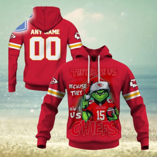 Personalized Kc Chiefs Grinch They Hate Us Because They Aint Us Chiefs Hoodie 3D