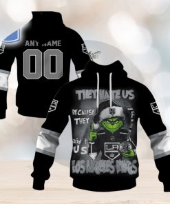 Personalized Los Angeles Kings Grinch They Hate Us Because They Aint Us Los Angeles Kings Hoodie 3D