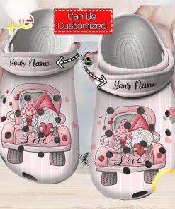 Personalized Love Valentines Day Gnome Truck Clog Shoes Classic Valentine Crocs