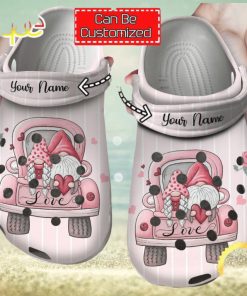 Personalized Love Valentines Day Gnome Truck Clog Shoes Classic Valentine Crocs