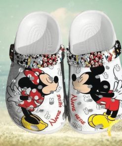 Personalized Mickey Minnie Kiss Crocs