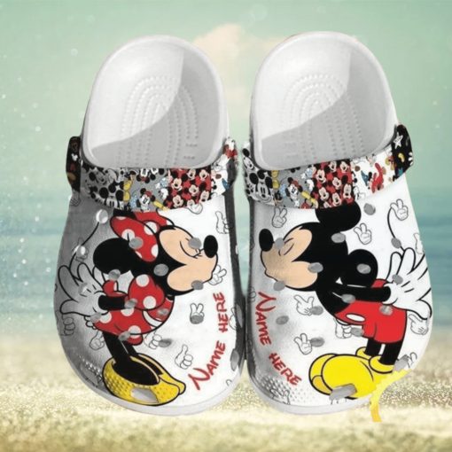 Personalized Mickey Minnie Kiss Crocs