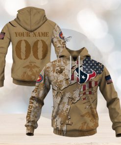 Personalized NFL Houston Texans Marine Corps Camo Hoodie
