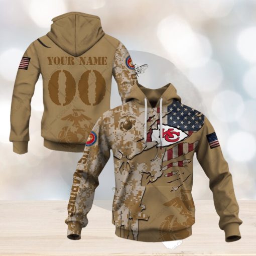 Personalized NFL Kansas City Chiefs Marine Corps Camo Hoodie