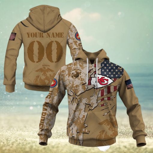 Personalized NFL Kansas City Chiefs Marine Corps Camo Hoodie