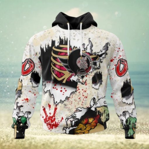 Personalized NHL Ottawa Senators Hoodie Special Zombie Style For Hoodie