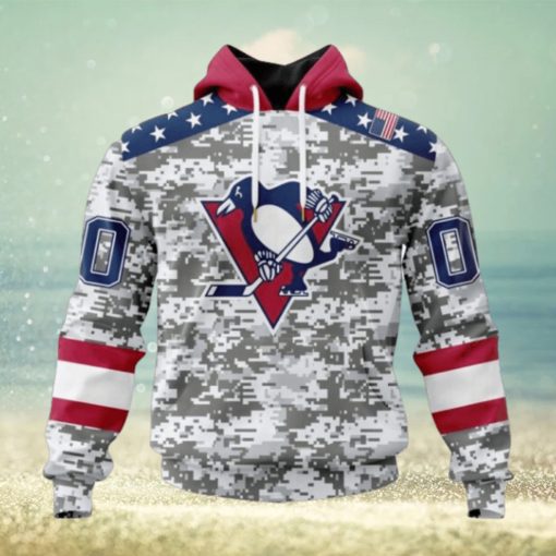 Personalized NHL Pittsburgh Penguins Hoodie Special Camo Design For Veterans Day Hoodie