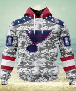 Personalized NHL St. Louis Blues Hoodie Special Camo Design For Veterans Day Hoodie
