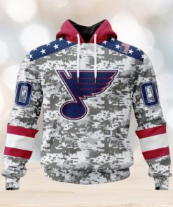 Personalized NHL St. Louis Blues Hoodie Special Camo Design For Veterans Day Hoodie