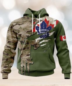 Personalized NHL Toronto Maple Leafs Hoodie Special Camo Skull Design Hoodie