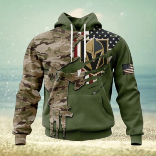 Personalized NHL Vegas Golden Knights Hoodie Special Camo Skull Design Hoodie