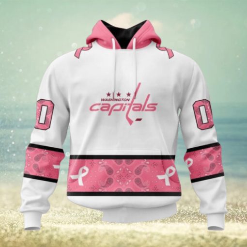 Personalized NHL Washington Capitals Hoodie In Classic Style With Paisley In October We Wear Pink Breast Cancer Hoodie