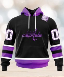 Personalized NHL Washington Capitals Hoodie Special Black Hockey Fights Cancer Kits Hoodie