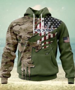 Personalized NHL Washington Capitals Hoodie Special Camo Skull Design Hoodie