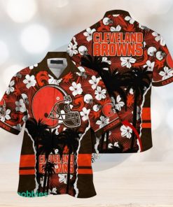 Personalized Name NFL Cleveland Browns Hawaii Shirt Palm Tree Aloha Shirt For Beach Lover