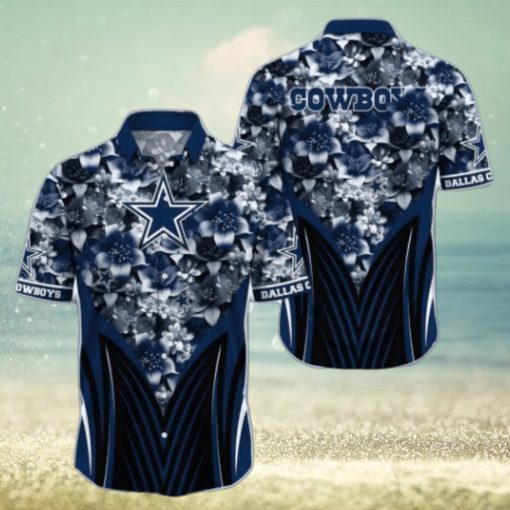 Personalized Name NFL Dallas Cowboys Hawaiian Shirt 3D Flower Pattern Summer Gift