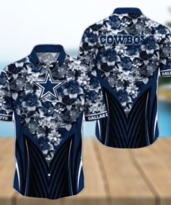 Personalized Name NFL Dallas Cowboys Hawaiian Shirt 3D Flower Pattern Summer Gift