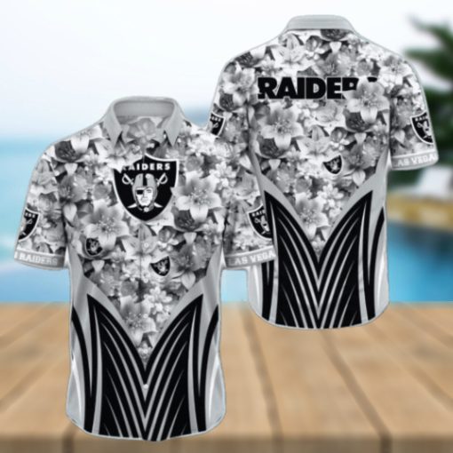 Personalized Name NFL Las Vegas Raiders Hawaiian Shirt 3D Flower Pattern Summer Gift