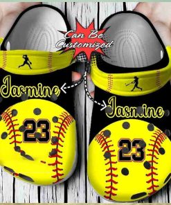 Personalized Name Number Softball Crocs