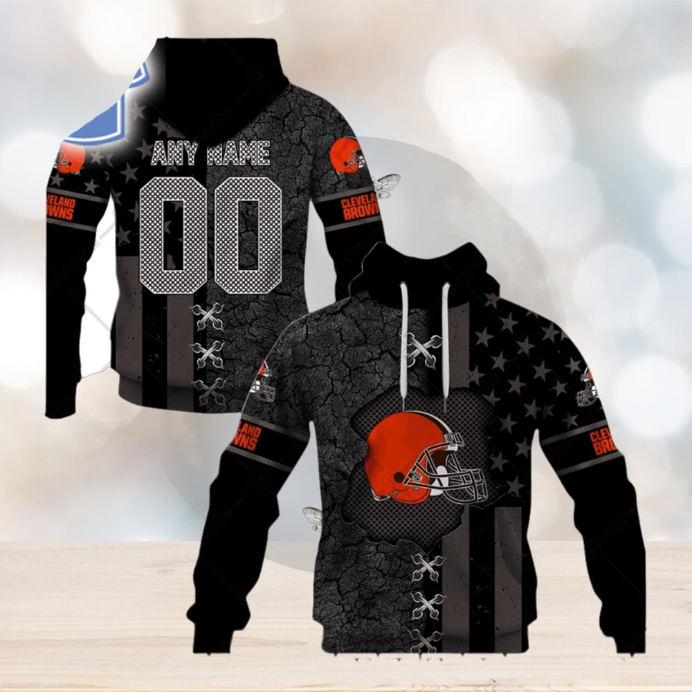 Personalized Cleveland Browns Hoodie 3D USA Flag Unique Cleveland