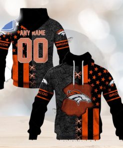 Personalized Nfl Denver Broncos Flag Special Design Hoodie T Shirt Zip Hoodie Sweatshirt