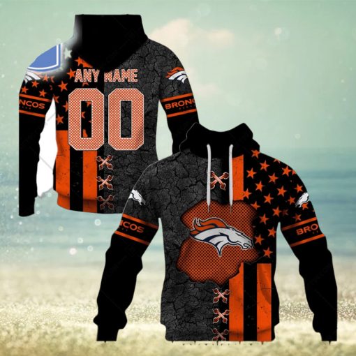 Personalized Nfl Denver Broncos Flag Special Design Hoodie T Shirt Zip Hoodie Sweatshirt