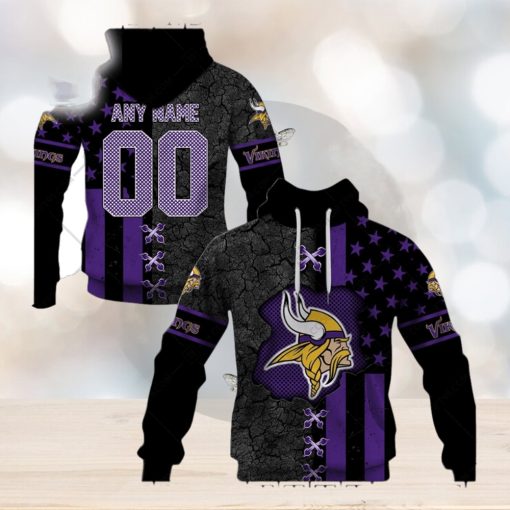 Personalized Nfl Minnesota Vikings Flag Special Design Hoodie T Shirt Zip Hoodie Sweatshirt