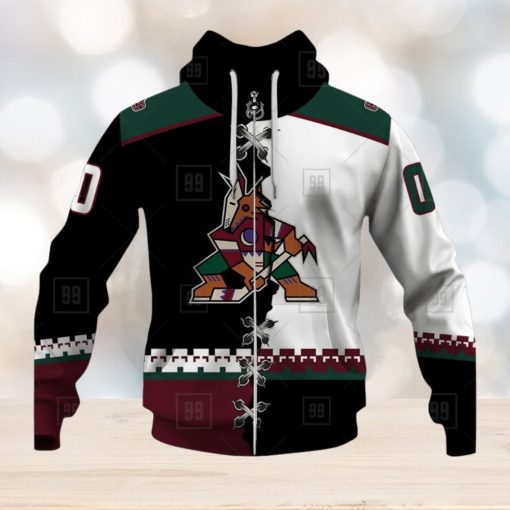 Personalized Nhl Arizona Coyotes Broken Mix Jersey Style Hoodie 3D