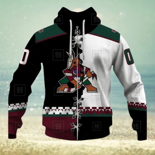 Personalized Nhl Arizona Coyotes Broken Mix Jersey Style Hoodie 3D