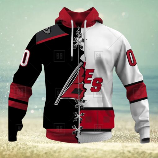 Personalized Nhl Carolina Hurricanes Broken Mix Jersey Style Hoodie