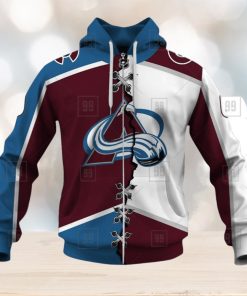 Personalized Nhl Colorado Avalanche Broken Mix Jersey Style Hoodie