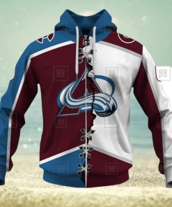 Personalized Nhl Colorado Avalanche Broken Mix Jersey Style Hoodie