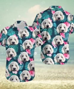 Personalized Photo Hawaiian Shirt Custom Dog Cat Face Holiday Tropical Pattern Shirt