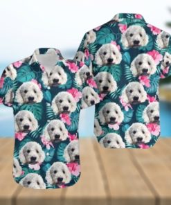 Personalized Photo Hawaiian Shirt Custom Dog Cat Face Holiday Tropical Pattern Shirt