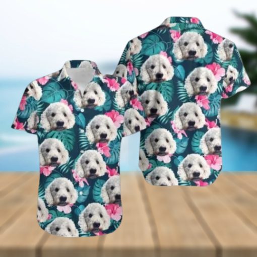 Personalized Photo Hawaiian Shirt Custom Dog Cat Face Holiday Tropical Pattern Shirt