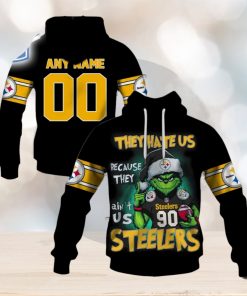 Personalized Steelers Grinch They Hate Us Because They Aint Us Steelers Hoodie