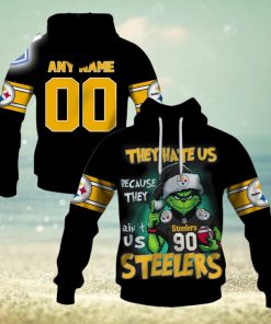 Personalized Steelers Grinch They Hate Us Because They Aint Us Steelers Hoodie