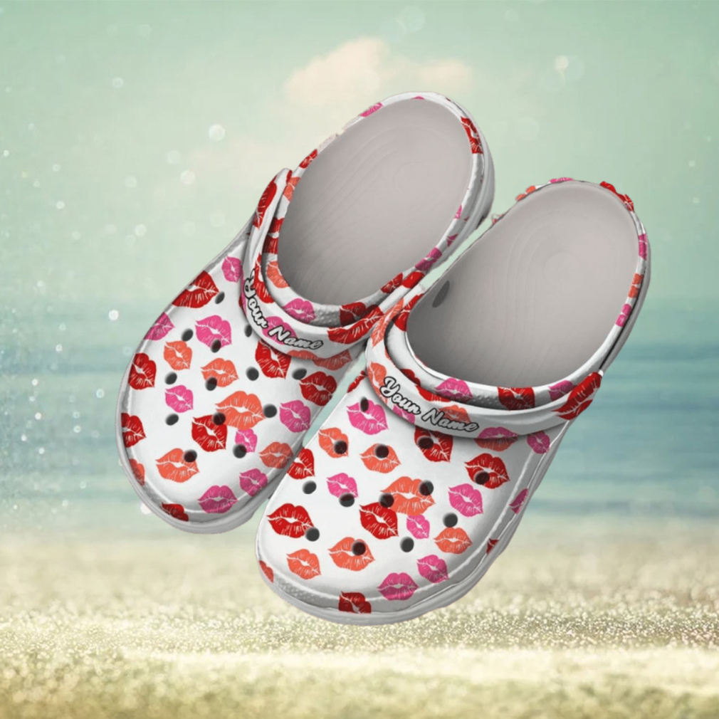 Personalized Valentine Lips Kiss Clog Shoes For Men And Women Classic Valentine Crocs Personalized Valentine Lips Kiss Clog Shoes For Men And Women Classic Valentine Crocs