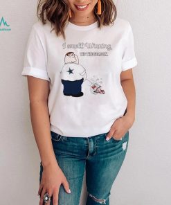 Peter Griffin Dallas Cowboys I smell winning tis the season peeing on Tampa Bay Buccaneers helmet shirt