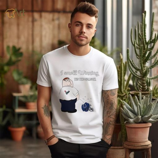 Peter Griffin Houston Texans peeing on Indianapolis Colts helmet I smell winning tis the season shirt