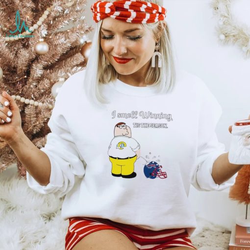 Peter Griffin Los Angeles Rams peeing on Buffalo Bills helmet I smell winning tis the season shirt
