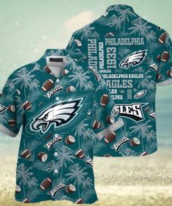 Philadelphia Eagles Hawaiian Shirt Coconut Tree Pattern Summer Vacation Gift