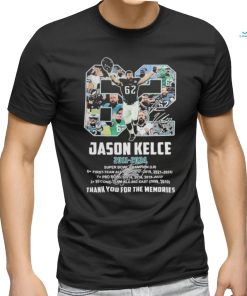Philadelphia Eagles Jason Kelce 62 2011 2024 thank you for the memories signatures shirt
