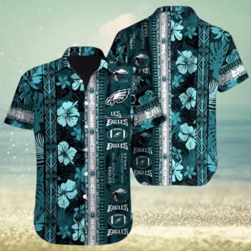 Philadelphia Eagles NFL Hibiscus Pattern 3D Hawaiian Shirt