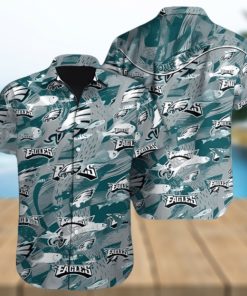 Philadelphia Eagles NFL Ocean Fishes Drawing Pattern Aloha Hawaiian Shirt