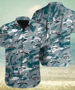 Philadelphia Eagles NFL Ocean Fishes Drawing Pattern Aloha Hawaiian Shirt