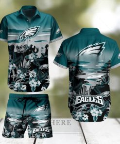 Philadelphia Eagles NFL SAS Tropical Pattern Beach Hawaiian Shirt And Short For Best Fans New Trends For This Summer Beach